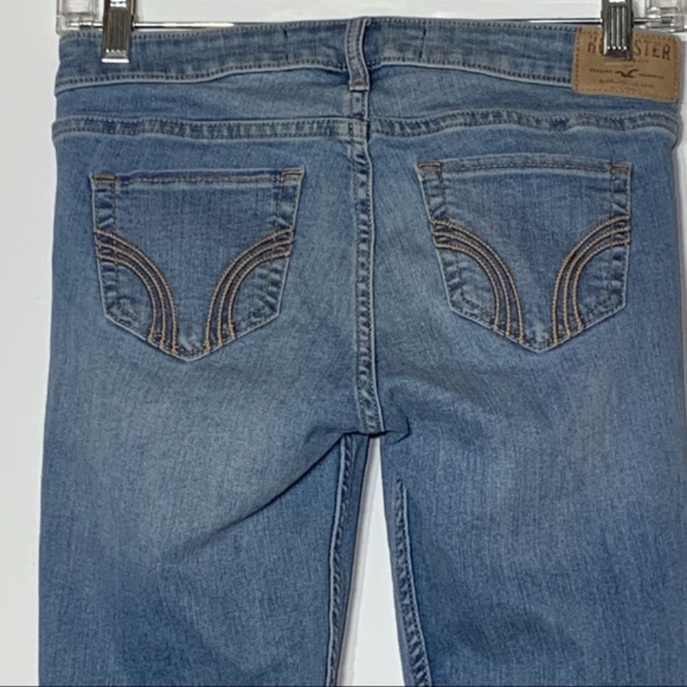EUC Hollister Super Skinny Grommet Leather Lace Embellished Pocket Denim Jeans 1 - Picture 2 of 6